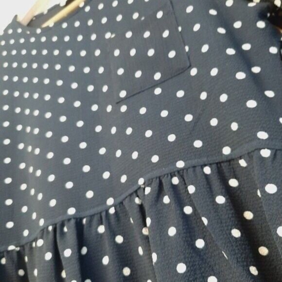 ORANGE CREEK Dress Navy Blue w/ White Polka Dot Sz XS - Picture 6 of 10